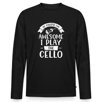 Musique Violoncelle Instrument Musique classique Violoncelliste - T-shirt manches longues Premium bio Homme - noir - Devant - Nico (187cm)