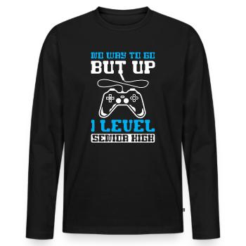 Teens Back to School No Way to Go Up One Level - Männer Premium Bio Langarmshirt - Schwarz - Vorne - Nico (187cm)