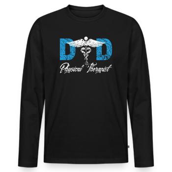 Physical Therapy Dad Therapist Gait Physics PT - Men's Premium Organic Long Sleeve Shirt - black - Front - Nico (187cm)