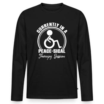 Physical Therapy Currently Peace Physical Therapy - Männer Premium Bio Langarmshirt - Schwarz - Vorne - Nico (187cm)