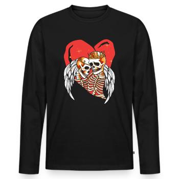Infinite Love and Romance Gothic Bones Skeleton - Männer Premium Bio Langarmshirt - Schwarz - Vorne - Nico (187cm)