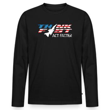 Un pilote de chasse à réaction pensez vite Agissez plus vite Aviation - T-shirt manches longues Premium bio Homme - noir - Devant - Nico (187cm)