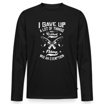 La pêche était une libération Drôle de passe-temps de pêche dans le - T-shirt manches longues Premium bio Homme - noir - Devant - Nico (187cm)