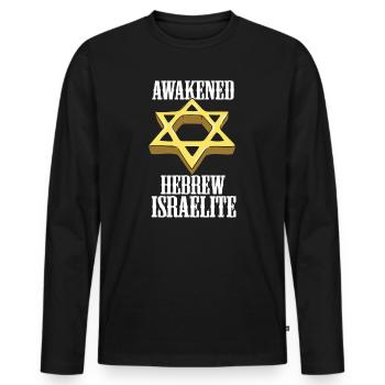 Hébreu éveillé Israël Israël Juif Israélien - T-shirt manches longues Premium bio Homme - noir - Devant - Nico (187cm)