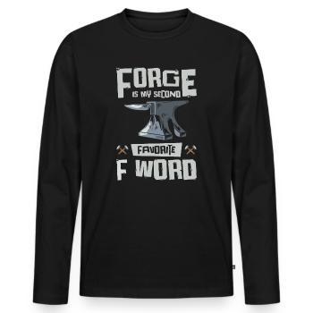 Schmiedeschmiede F Wort Messerherstellung - Männer Premium Bio Langarmshirt - Schwarz - Vorne - Nico (187cm)