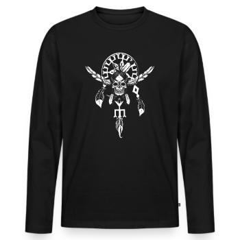 Cherokee Tribe Native American Indian Pride - Männer Premium Bio Langarmshirt - Schwarz - Vorne - Nico (187cm)