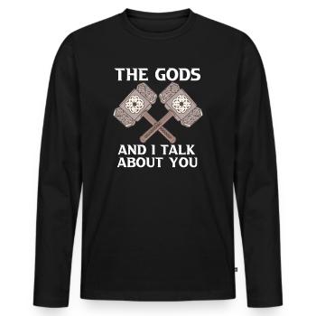 Ceci Les dieux et moi parlons de vous Viking Norse - T-shirt manches longues Premium bio Homme - noir - Devant - Nico (187cm)