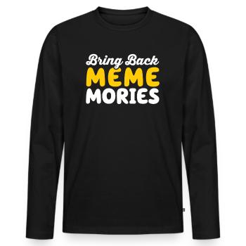 Les médias sociaux réveillent des souvenirs de mèmes - T-shirt manches longues Premium bio Homme - noir - Devant - Nico (187cm)