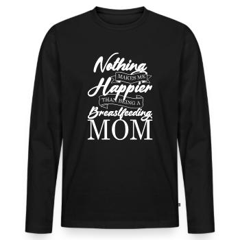 Nichts macht mich glücklicher, als eine stillende - Männer Premium Bio Langarmshirt - Schwarz - Vorne - Nico (187cm)