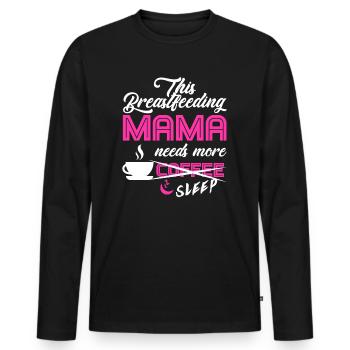 Allaitement Mama Mama Conscience normalisée - T-shirt manches longues Premium bio Homme - noir - Devant - Nico (187cm)