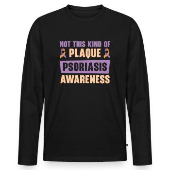 Psoriasis Warrior Plaque Lavendel Orange Ribbon - Männer Premium Bio Langarmshirt - Schwarz - Vorne - Nico (187cm)