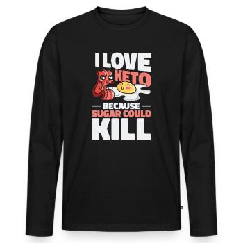 Keto Diet Ketogenic Food Nutritionist Dietitian - Men's Premium Organic Long Sleeve Shirt - black - Front - Nico (187cm)