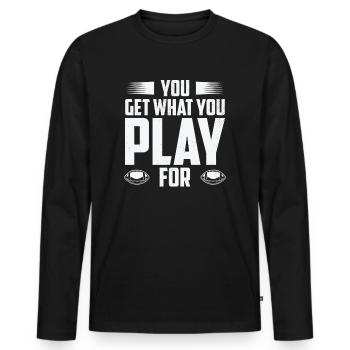 Football Vous obtenez ce que vous jouez pour le sport - T-shirt manches longues Premium bio Homme - noir - Devant - Nico (187cm)