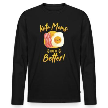 Keto Mom Ernährungsberaterin Ketogenes Essen - Männer Premium Bio Langarmshirt - Schwarz - Vorne - Nico (187cm)