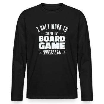 Addiction au jeu de société Fan de jeu de société Sur table - T-shirt manches longues Premium bio Homme - noir - Devant - Nico (187cm)