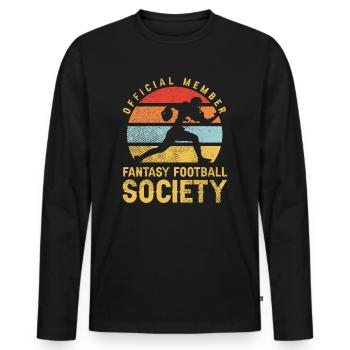 Fantasy Football Offizielles Mitglied Vintage - Männer Premium Bio Langarmshirt - Schwarz - Vorne - Nico (187cm)