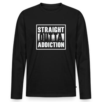 Suchtkranke Genesungskrieger Patienten mit - Männer Premium Bio Langarmshirt - Schwarz - Vorne - Nico (187cm)