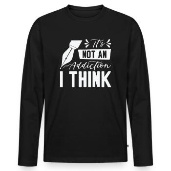 Stylo plume Stylo Stylo Cherche des Artistes - T-shirt manches longues Premium bio Homme - noir - Devant - Nico (187cm)