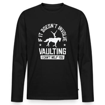 Pferdesport Voltigieren Reiten Akrobatik - Männer Premium Bio Langarmshirt - Schwarz - Vorne - Nico (187cm)
