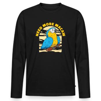 Ara Papagei Liebhaber Natur Zoo Tier Haustier - Männer Premium Bio Langarmshirt - Schwarz - Vorne - Nico (187cm)