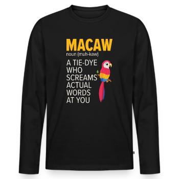 Ara Papagei Vogel Zoo Tier Vogelbeobachter - Männer Premium Bio Langarmshirt - Schwarz - Vorne - Nico (187cm)