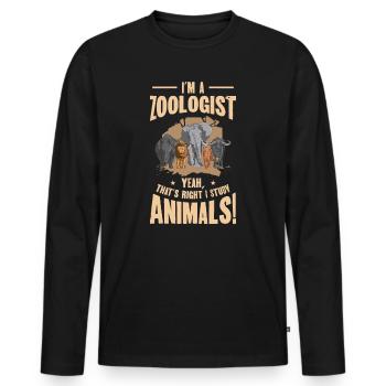 Zoologist Wildlife Nature Studying Zoo Animals - Men's Premium Organic Long Sleeve Shirt - black - Front - Nico (187cm)