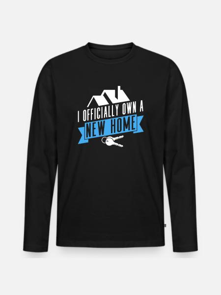 New Homeowner Housewarming Official New Home - Men's Premium Organic Long Sleeve Shirt - black