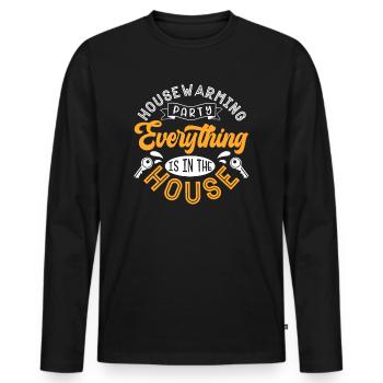 New Homeowner Housewarming Party Everything Is In - Men's Premium Organic Long Sleeve Shirt - black - Front - Nico (187cm)