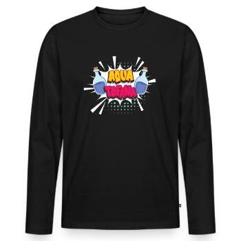 Aqua Tofana Vintage Poison Bottle Skull Pop Art - Men's Premium Organic Long Sleeve Shirt - black - Front - Nico (187cm)