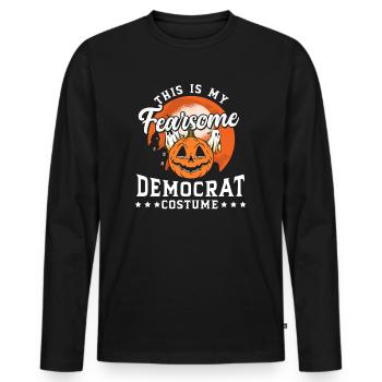Halloween Demokraten Kostüm Kürbis Party - Männer Premium Bio Langarmshirt - Schwarz - Vorne - Nico (187cm)