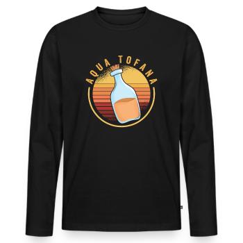 Aqua Tofana Vintage Poison Bottle Line Art Crime - Men's Premium Organic Long Sleeve Shirt - black - Front - Nico (187cm)