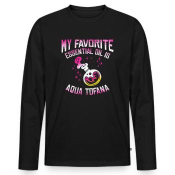 Aqua Tofana Conspiracy Theorist Essential Oil - Men's Premium Organic Long Sleeve Shirt - black - Front - Nico (187cm)