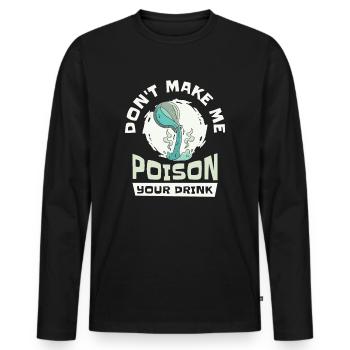 Aqua Tofana Skull Poison Crime Fan Drink Poison - Men's Premium Organic Long Sleeve Shirt - black - Front - Nico (187cm)