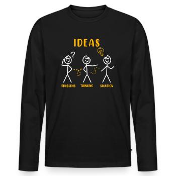 Problème Penser Bâton Figure Solution Penseur - T-shirt manches longues Premium bio Homme - noir - Devant - Nico (187cm)