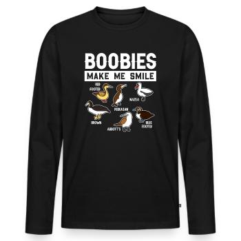 Funny Booby Seabirds Collection - Men's Premium Organic Long Sleeve Shirt - black - Front - Nico (187cm)