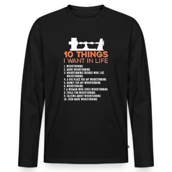 Drechsler Handwerker Drechsler Schreinerei - Männer Premium Bio Langarmshirt - Schwarz - Vorne - Nico (187cm)