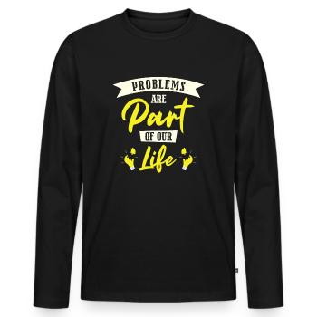 Problem Optimistic People Positive Life - Men's Premium Organic Long Sleeve Shirt - black - Front - Nico (187cm)