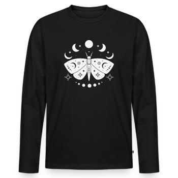 Papillon céleste mystique - T-shirt manches longues Premium bio Homme - noir - Devant - Nico (187cm)