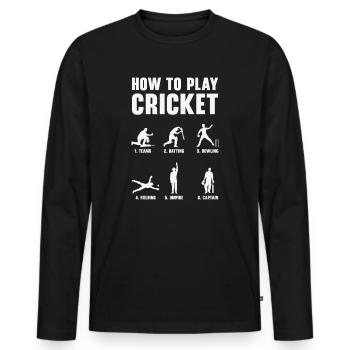 Comment jouer aux crickets - T-shirt manches longues Premium bio Homme - noir - Devant - Nico (187cm)