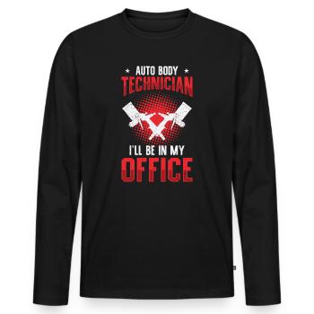 Auto Body Technician Vehicle Repair Car - Men's Premium Organic Long Sleeve Shirt - black - Front - Nico (187cm)