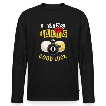 Pocketologist Billiards Pool Billiard 8 Female - Men's Premium Organic Long Sleeve Shirt - black - Front - Nico (187cm)