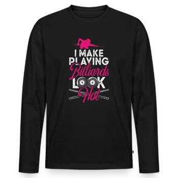 Pocketologist Billiards Pool Billiard 8 Female - Men's Premium Organic Long Sleeve Shirt - black - Front - Nico (187cm)