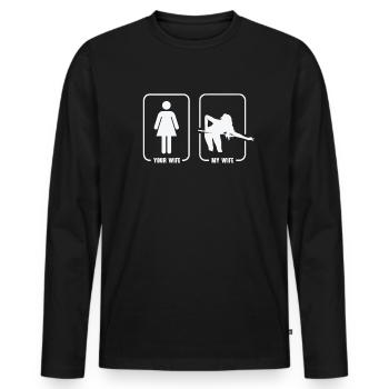 Pocketologist Billiards Pool Billiard 8 Female - Men's Premium Organic Long Sleeve Shirt - black - Front - Nico (187cm)