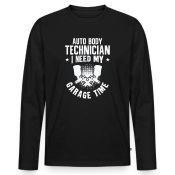 Auto Body Technician Vehicle Repair Car - Men's Premium Organic Long Sleeve Shirt - black - Front - Nico (187cm)
