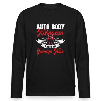 Auto Body Technician Vehicle Repair Car - Men's Premium Organic Long Sleeve Shirt - black - Front - Nico (187cm)