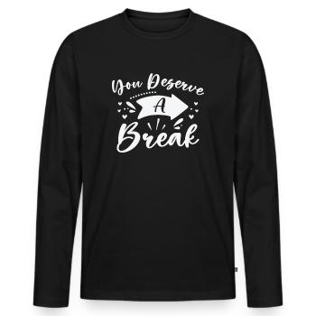 Serenity Staff Relax Inspirant - T-shirt manches longues Premium bio Homme - noir - Devant - Nico (187cm)
