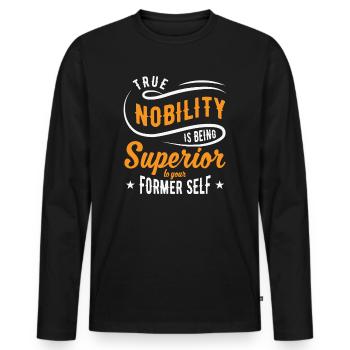 Motivierender Adel Motivator Inspirierende - Männer Premium Bio Langarmshirt - Schwarz - Vorne - Nico (187cm)