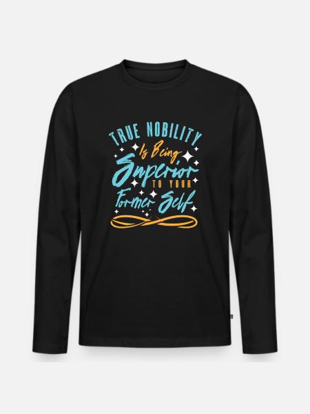 Motiverende adel motivator inspirerende - Premium økologisk langærmet T-shirt til mænd - sort