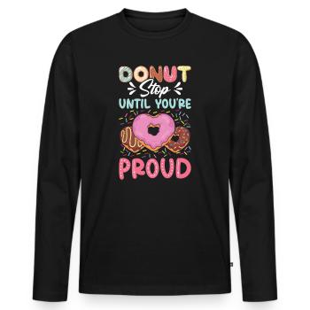 Test Day Donuts Testing Teachers Donut Lover - Men's Premium Organic Long Sleeve Shirt - black - Front - Nico (187cm)