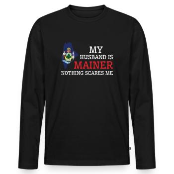 Rien ne me fait peur Mainer Mari Maine - T-shirt manches longues Premium bio Homme - noir - Devant - Nico (187cm)